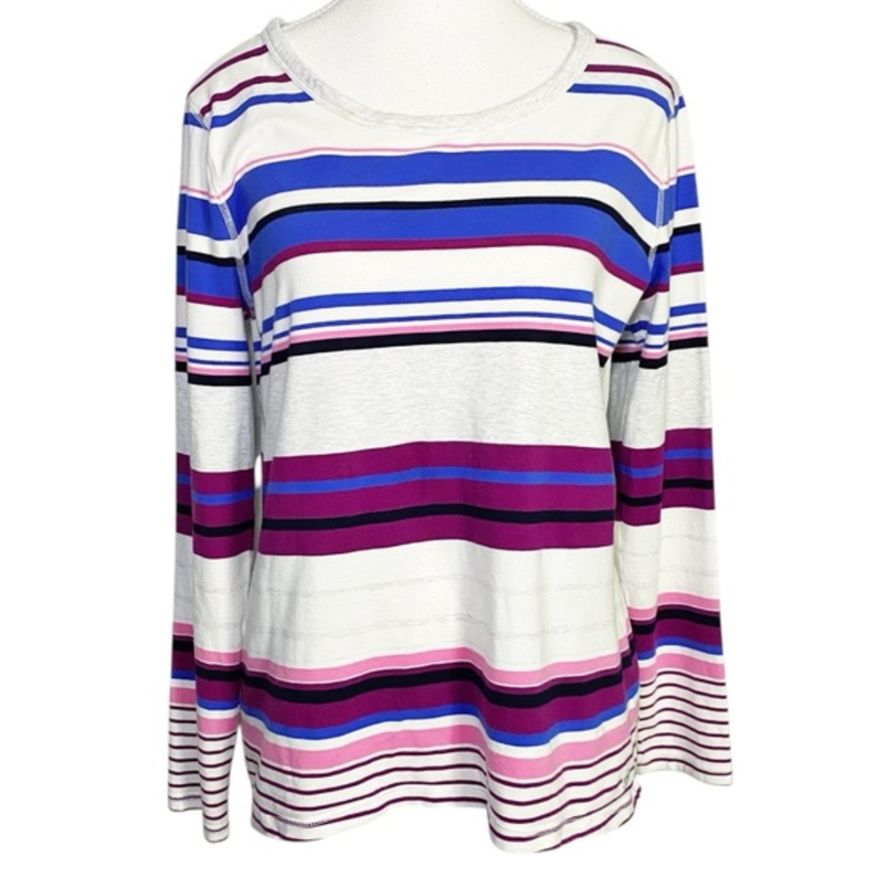 Talbots Multicolor Striped Long Sleeve Top